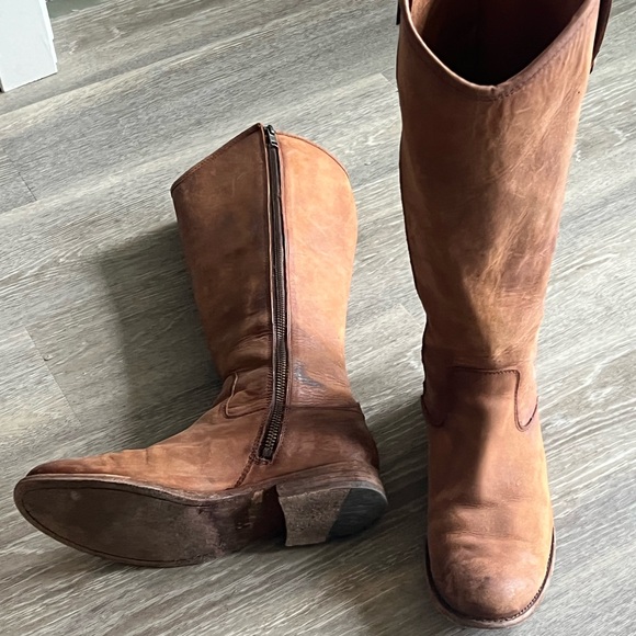 FRYE Bronze Leather Boots - Picture 2 of 4